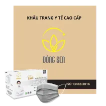 Khẩu Trang Y Tế 4 Lớp Đồng Sen Vip Xám